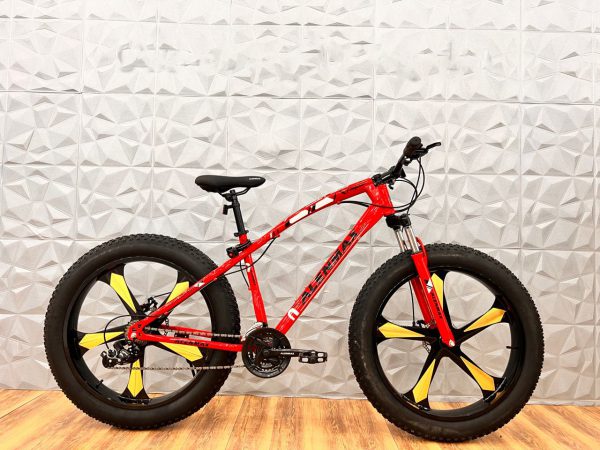 دوچرخه لاستیک پهن رنگ قرمز سایز 26