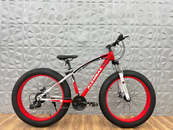 دوچرخه لاستیک پهن آلن مکس آفرودی رنگ قرمز و سفید سایز26